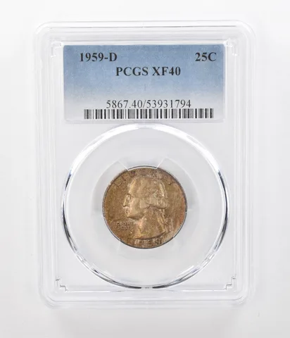 1959-D Washington Quarter XF40 PCGS Beautiful Tone a1103
