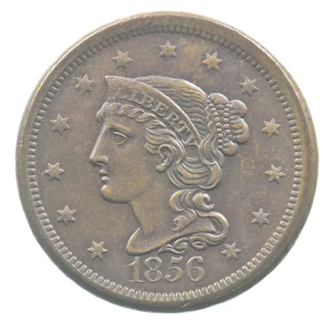 1856 Braided Hair Large Cent N-1 *9415