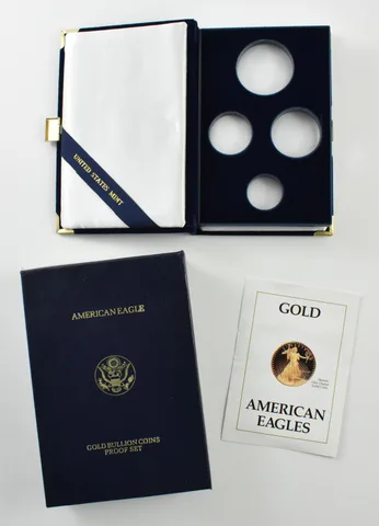 OGP 1990 Gold Eagle Proof Set 4-Coin BOX & COA - NO COINS