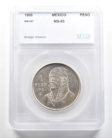 1950 Mo Mexico Peso KM-457 Unc *4727