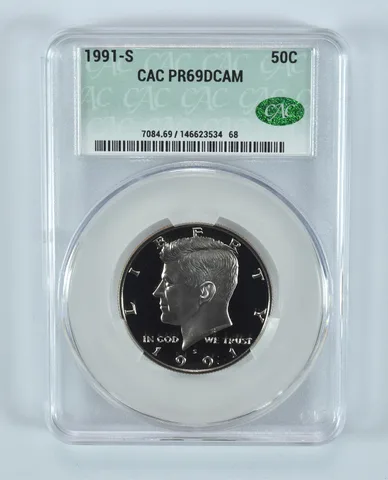 1991-S Kennedy Half Dollar PR69 DCAM CAC CACg
