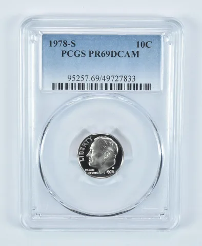 1978-S Roosevelt Dime PR69 DCAM PCGS Blue Label