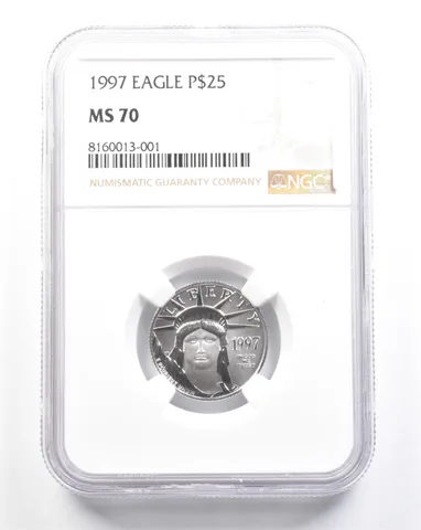 1997 $25 American Platinum Eagle 1/4 Oz Platinum MS70 NGC *4702