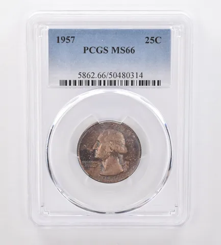 1957 Washington Quarter MS66 PCGS Beautiful Tone *0074