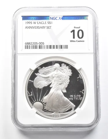 1995-W American Silver Eagle Anniversary Set Proof 10 UCAM NGC X *9449