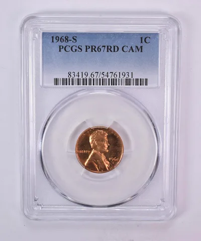 1968-S Lincoln Memorial Cent PR67 RD CAM PCGS Blue Label