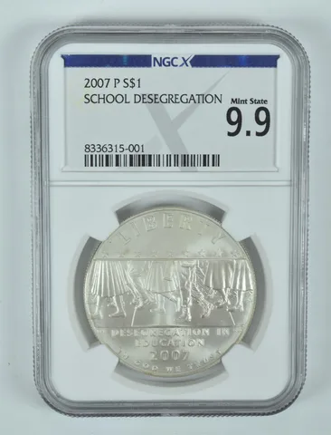2007-P Desegregation Commemorative Silver Dollar Mint State 9.9 NGC X
