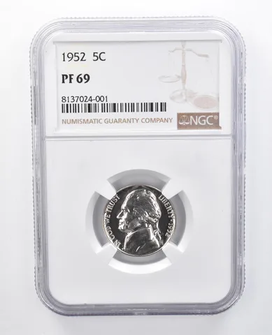 1952 Jefferson Nickel PF69 NGC Great Contrast *7926
