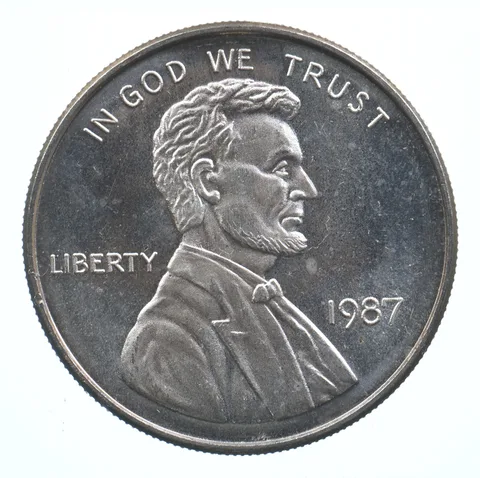 VINTAGE Art Bar/Round 1987 Lincoln Wheat Cent Pattern .999 Silver 1 T Oz *815