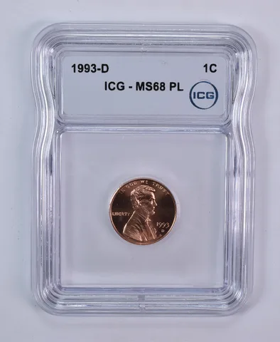 1993-D Lincoln Memorial Cent MS68 PL ICG