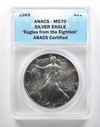 1989 American Silver Eagle MS70 ANACS a3839