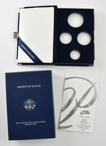 OGP 2005 Platinum Eagle Proof Set 4-Coin BOX & COA - NO COINS