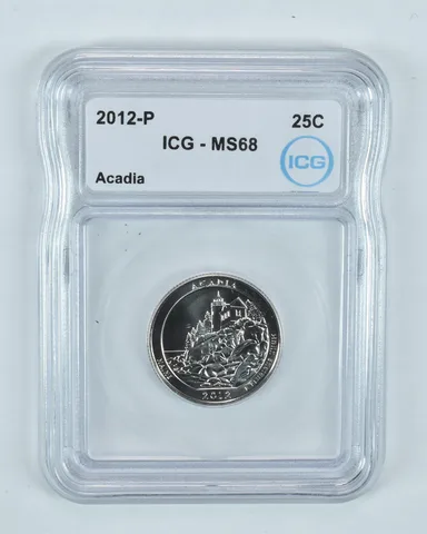 2012-P Washington Quarter ATB Acadia MS68 ICG