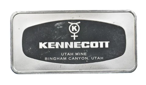 1973 Kennecott Utah Mine Silver Advertising Bar Franklin Mint *0378