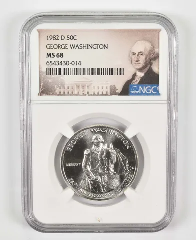 1982-D George Washington Commemorative Half Dollar MS68 NGC Special Label