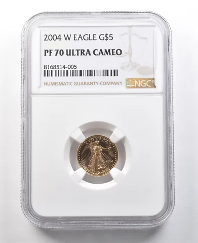 2004-W $5 American Gold Eagle 1/10 Oz Gold PF70 UCAM NGC