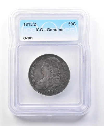 1815/2 Capped Bust Half Dollar O-101 Genuine ICG *3864