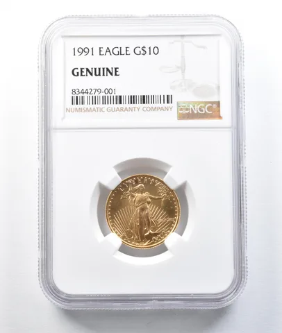 1991 $10 American Gold Eagle 1/4 Oz 0.25 Oz Genuine NGC *8793