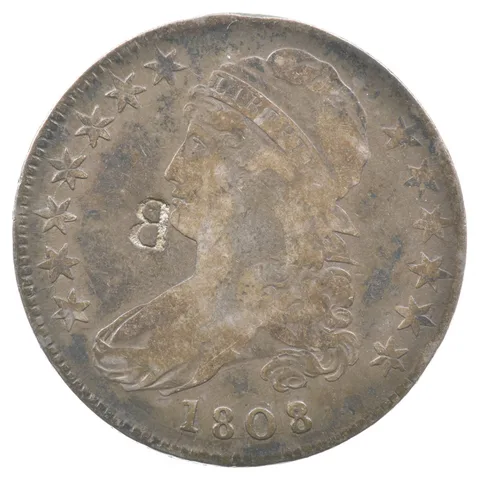 1808/7 Capped Bust Half Dollar Counterstamped W/ B a5971