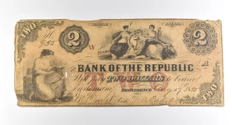 1855 $2 Providence RI Bank Of The Republic Obsolete Note *3768