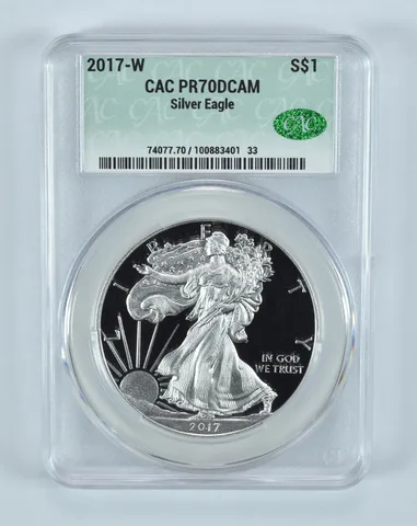 2017-W American Silver Eagle PR70 DCAM CAC CACg