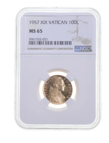 MS65 1957 XIX Vatican City 100 Lire - Graded NGC *6669