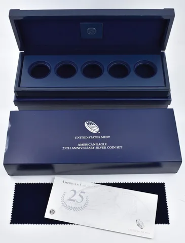 OGP 2011 25th ANNIVERSARY SILVER COIN SET 5-Coin Eagle BOX & COA - NO COINS