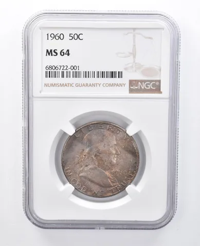 1960 Franklin Half Dollar MS64 NGC Beautiful Tone *7905