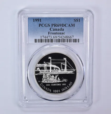 1991 Canada 1 Dollar Silver Frontenac PR69 DCAM PCGS Blue Label