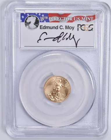 2015 $5 American Gold Eagle MOY SIGNED Wide Reeds First Strike MS70 PCGS