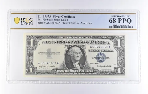 1957 A $1 Silver Certificate Fr#1620 Superb Gem Unc 68 PPQ PCGS *8259