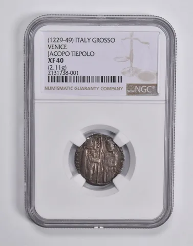 XF40 (1229-49) Italy Grosso Venice Jacopo Tiepolo (2.11 Grams) NGC a6492