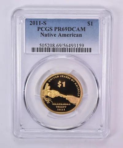 2011-S Sacagawea $1 Wampanoag Treaty PR69 DCAM PCGS Blue Label