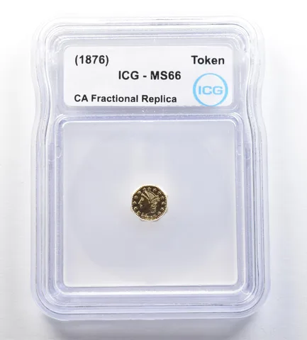 (1876) CA Fractional Gold Token 1/4 Dollar Liberty Head MS66 ICG *7191