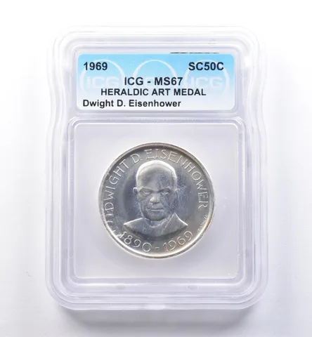 1969 So Called Half Dollar Dwight D Eisenhower MS67 ICG *8409