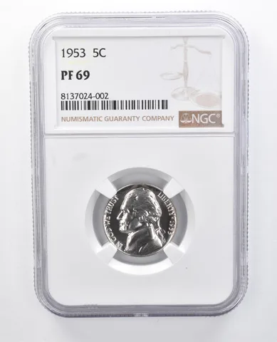 1953 Jefferson Nickel PF69 NGC Great Contrast *7927