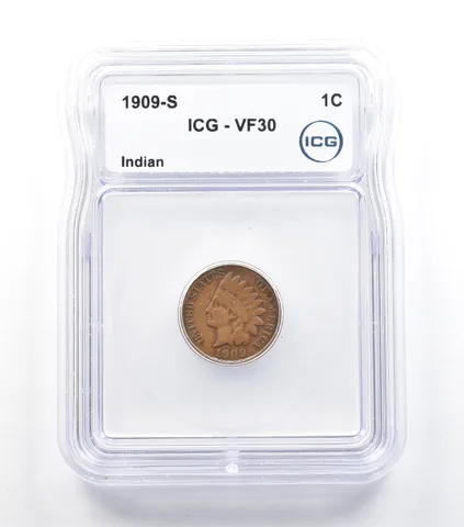 1909-S Indian Head Cent VF30 ICG *5038