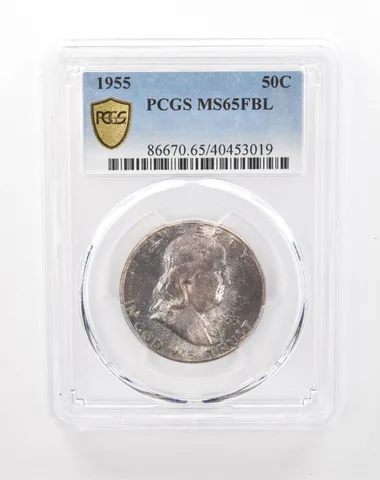 1955 Franklin Half Dollar MS65 FBL PCGS PQ Beautiful Tone a0841