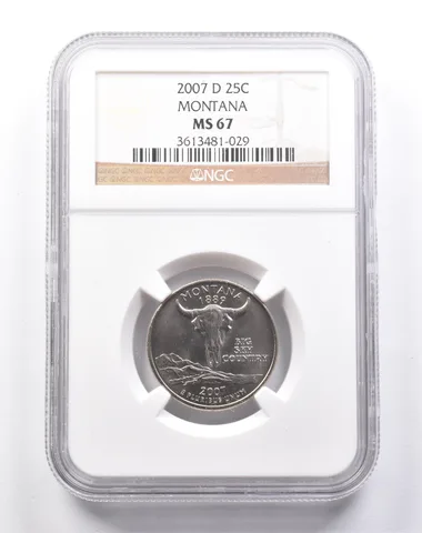 MS67 2007-D Washington State Quarter Montana NGC *6190