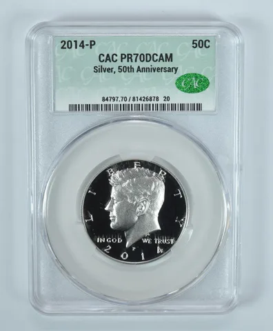 2014-P Kennedy Half Dollar Silver 50th Anniversary PR70 DCAM CAC CACg