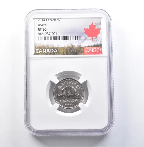 2014 Canada 5 Cents Beaver SP70 NGC a5991