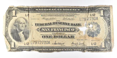 1918 $1 National Currency San Francisco CA L-12 Large Note Blue Seal *8078