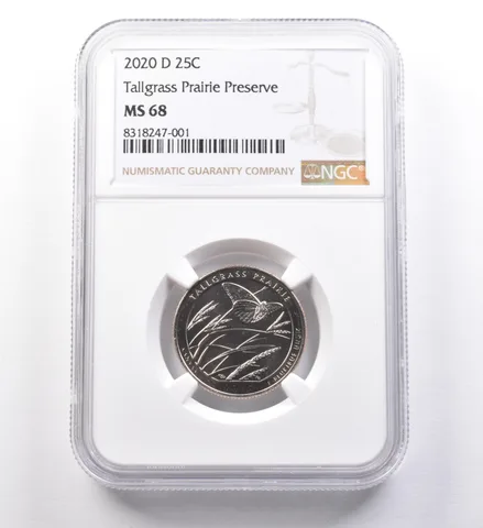 2020-D Washington Quarter Tallgrass Prairie Preserve MS68 NGC a9666