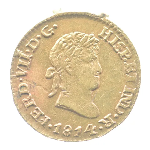 1814 Mo Mexico 1/2 Escudo Gold *9605