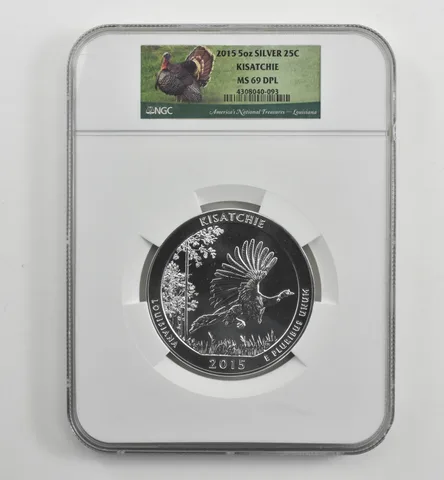 2015 5 Oz Silver Quarter America The Beautiful Kisatchie MS69 DPL NGC *1574