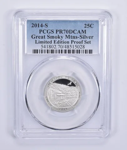 2014-S Quarter Silver Great Smoky Mountains Limited Edition Set PR70 PCGS
