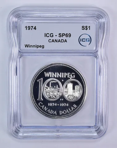 1974 Canada 1 Dollar Silver Winnipeg SP69 ICG
