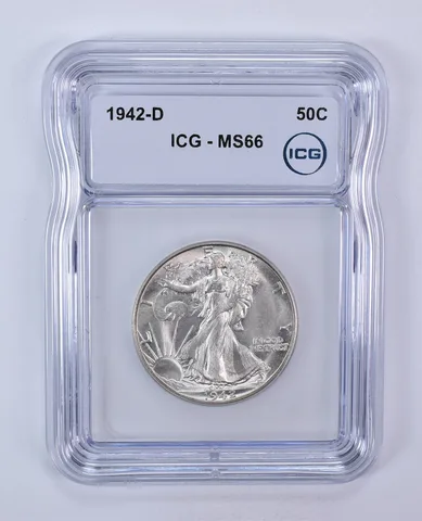 1942-D Walking Liberty Half Dollar MS66 ICG
