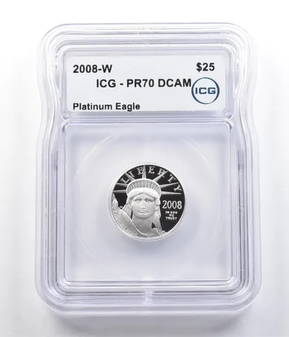 2008-W $25 American Platinum Eagle 1/4 Oz Platinum PR70 DCAM ICG