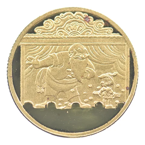 1/4 Troy Ounce Gold Art Round Disney's Pinocchio Stromboli's Marionette *5132